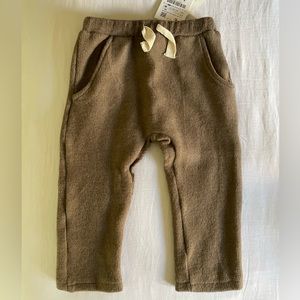 Zara 2-3 Years Brown Fleece Drawstring Joggers Never Worn